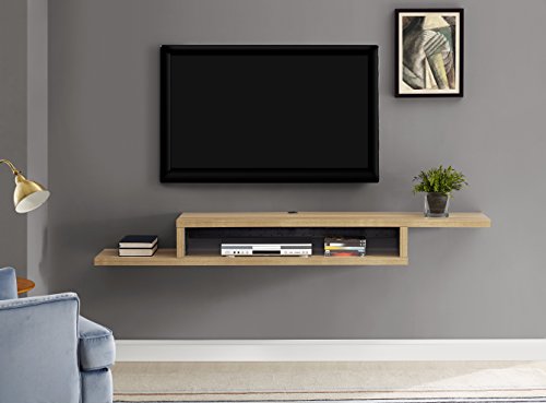 Martin Furniture Asymmetrical Audio/Video Console Shelf, 72", Burba Bank - color: Burba Bank, size: 72"
