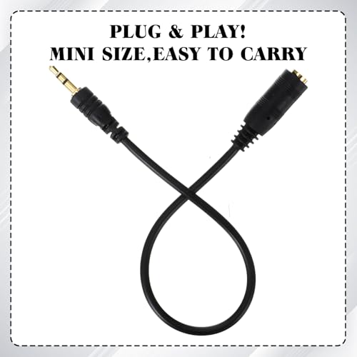 SynHHergyx 2 Pcs 2.5mm to 3.5mm Adapter Gold Plated 2.5mm Male to 3.5mm Female Stereo Audio Jack Adapter Cable Connector 6 inch Cord for Radios, Headphones, Recorder, Camera