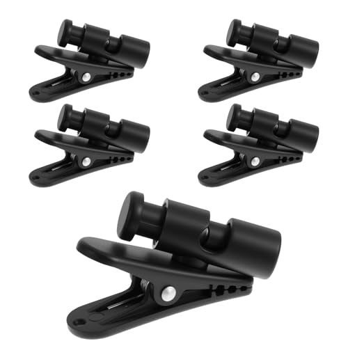 Bremorou 5 Pack Headphone Clips for Earphone Wire Earphone Microphone Cable Clips Cord Clamp Hooks Collar Clamp Clip Earphones Winder Earbud Cable Clip Clamps Hooks Black for Most Headset Wire