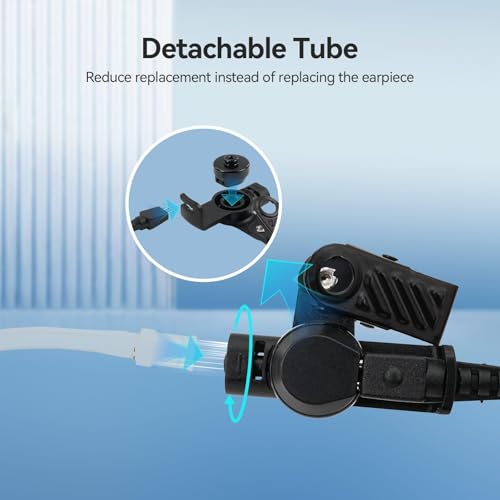 Retevis AI Active Noise Cancellation Walkie Talkie Earpiece, Rechargeable | for RT22/RT21/RT68, Compatible with Pxton, Baofeng, Kenwood Walkie Talkie, Walkie Talkie Earpiece with Mic, Concerts(1 Pack) - style: Noise Reduction and 300mAh battery