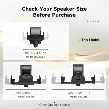 suptek Small Dual Side Clamping Bookshelf Speaker Wall Mounting Bracket for Small Surrounding Sound Speakers, Hold up to 55lbs Black SPM201SE - size: XS--black