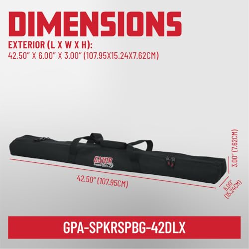 Gator Cases Dual Compartment Sub Pole Bag; Holds (2) Speaker Subwoofer Poles up to 42" Length (GPA-SPKRSPBG-42DLX) - size: 42" Long Sub Pole - Dual Compartment