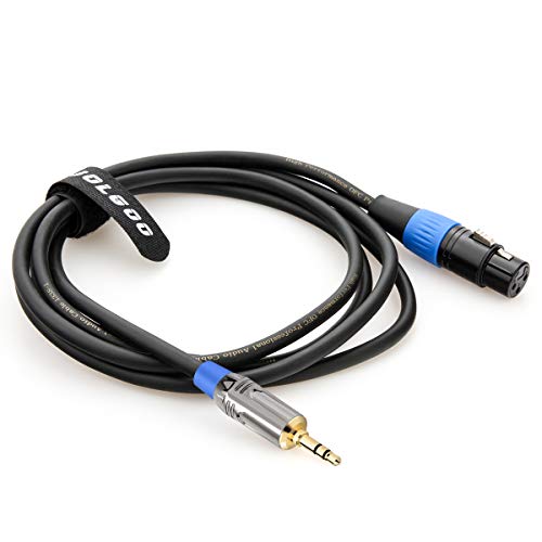 JOLGOO XLR Female to 3.5mm Cable, Unbalanced XLR Female to 1/8" Stereo Plug Microphone Cable, 3.5mm to XLR Cable for iPhone, iPod, Computer, Video Camera, and More, 6.6 Feet - size: 6.6 Feet, style: XLR Female to 3.5mm