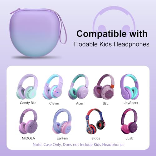 Kids Headphone Case for Candy Bila/Acer Gradient Purple(Case Only) | for iClever BTH12 HS19 BTH20 BT22 BTH26/JoySpark/MIDOLA/ADOOPE/Voopwink /EarFun/JLab/eKids Spiderman/IMYB Kids Headphones - color: Gradient Purple