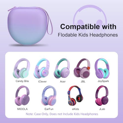 Kids Headphone Case for Candy Bila/Acer Gradient Purple(Case Only) | for iClever BTH12 HS19 BTH20 BT22 BTH26/JoySpark/MIDOLA/ADOOPE/Voopwink /EarFun/JLab/eKids Spiderman/IMYB Kids Headphones - color: Gradient Purple