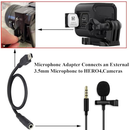 3.5mm to Mini USB Cable Mini USB Male to 3.5mm Female Audio Cable | 3.5 Female TRRS 4-Pole Jack to 5 Pin Mini USB Male Mic Cord Adapter Cable [1Ft/30cm-2Pack]