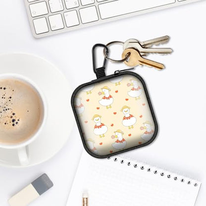 Square Data Cable Earbud Charger Coin Storage Bag Shockproof and Drop-Proof EVA Material Compatible with AirPod(Cute-Duck) - color: cute-duck