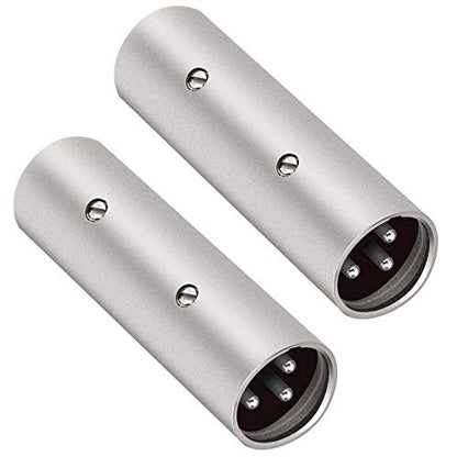 Tisino 3-Pin XLR Male to Male Adapter - 2 Pack | 3-Pin XLR Coupler Connector Gender Changer for Microphone/Mixer, XLR Female Input into Male Output - color: XLRM to XLRM