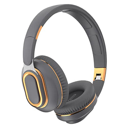 H7 Foldable Bluetooth Over-the-Ear Wireless Headphones, Gray | 30H Playtime,HiFi Sound,1.5m Audio-Cable,Soft Lightweigt Headset,for Cellphone,Travel,Women&Men,Android&iOS - color: Gray