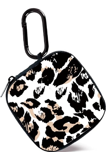 Earbud Case,Headphone Organizer Earbud Storage Bag, Hard EVA Shockproof Cover Carrying Case with Carabiner Clip Compatible with AirPods 5 4 AirPods Pro 2nd /3/2 Bose Galaxy Buds (Leopard) - color: Leopard