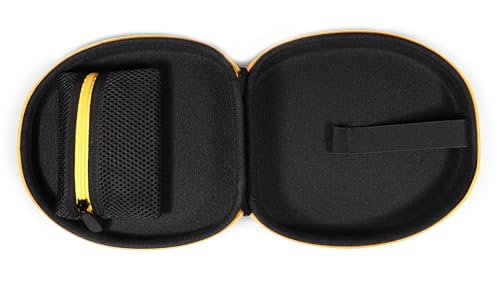 Case Compatible with DEWALT Neckband Headphones and 2-in-1 Neckband Headphones w/Built-in Speakers (Black with Yellow Zip) - color: Black with yellow zip