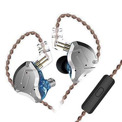 KZ ZS10 Pro 4BA+1DD in Ear Monitor Earphone 5 Driver HiFi Metal Earbuds Headphone Noise Cancelling IEM Earphone - color: ZS10 PRO blue, size: with mic