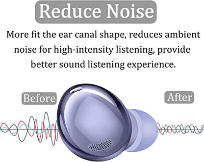 Memory Foam Ear Tips Compatible with Galaxy Buds 2 Pro Foam Tips Eartips,S/M/L 3 Pairs Violet (Foam Tip Galaxy Buds 2 Pro Violet)