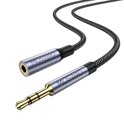 MOSWAG 2.5mm Male to 3.5mm Female,2.5mm Male to 1/8inch 3.5mm Female Stereo | Audio Jack Adapter Cable for Headphones, Amplifier, 3 Poles Balanced to Stereo Plug Gold-Plated Converter - size: 3.28FT/1Meter