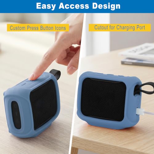 Silicone Case Cover for JBL Go 5 Portable Speaker (Pink Blue) | Travel Carrying Protective Pouch with Attach Straps for Bike Golf Cart Scooter - color: Pink Blue