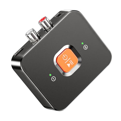 6.0 Bluetooth to RCA Adapter for Stereo Receiver-Long Range Low Latency Bluetooth Receiver for Home Stereo Wireless Audio Adapter for Music Streaming Sound System