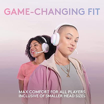 Logitech G735 Wireless Gaming Headset Customizable LIGHTSYNC - White Mist | Customizable LIGHTSYNC RGB Lighting, 3.5 MM Aux compatible, For PC and mobile devices, Detachable Mic