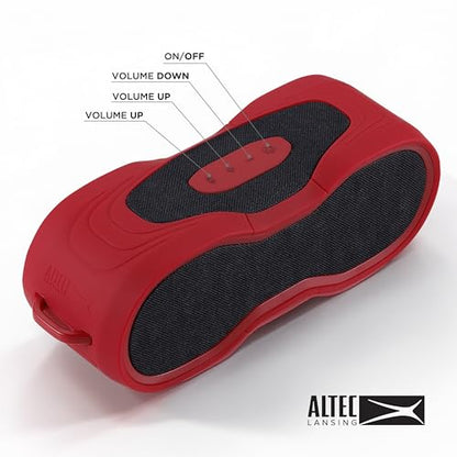 Altec Lansing - Portable Bluetooth Speaker, Waterproof IP67 - color: Red/White, size: Large