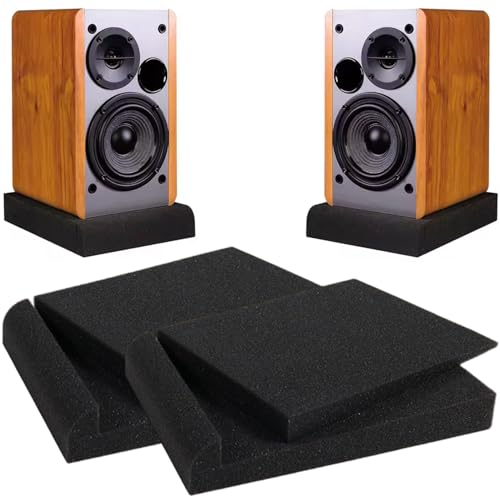 Subwoofer Isolation Pad|Studio Monitor Isolation Pads, 2Pcs 4 Inch Speaker Acoustic Foam High-Density Adjustable Angled Sound Pads