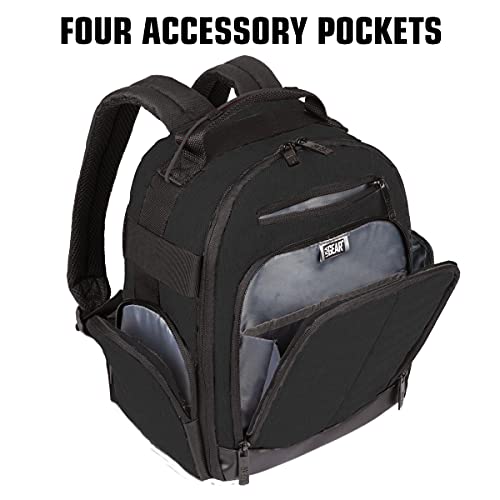 USA Gear VR Headset Backpack Travel Case Fits Meta Quest 3S, 3, 2, Controllers and Accessories - Virtual Reality Gaming Bag with Customizable Interior Dividers, Padded Backpack Straps (Black) - color: Black