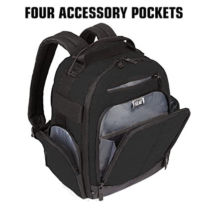 USA Gear VR Headset Backpack Travel Case Fits Meta Quest 3S, 3, 2, Controllers and Accessories - Virtual Reality Gaming Bag with Customizable Interior Dividers, Padded Backpack Straps (Black) - color: Black