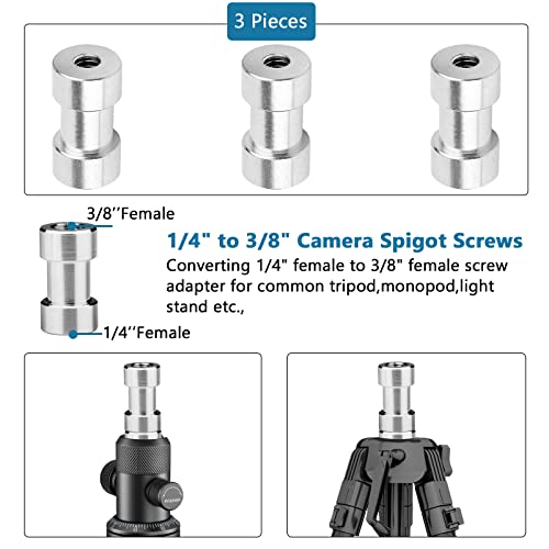 ChromLives Camera Tripod Adapter, 26Pack Camera Screw Mount Set 1/4 Threaded Converter Screws Adapter, 1/4 to 3/8 Hot Shoe Adapter,Tripod Mount Adapter Set for Monopod/Quick Release Plate - size: 26pack camare screw