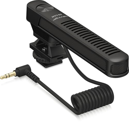 Behringer GO CAM Shotgun Microphone Wired Professional Camera Mic for Podcast Interviews Vlogs Live Streaming Audio Recorder, Black
