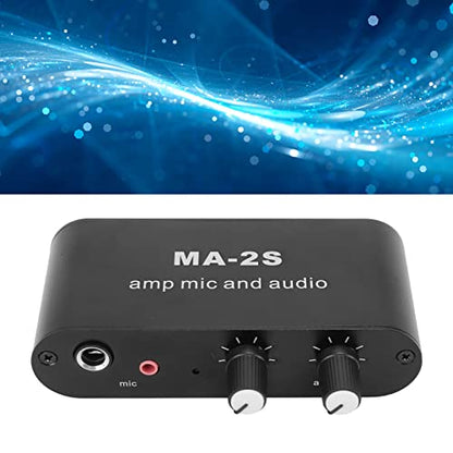 Audio Preamplifier, Micropne Amplifier1/4 Input 3.5Mm Output Small Stereo Channel Audio Splitter, 3 Output Ports Headphone Amplifier, Audio Splitter, Mini Amplifier For Speakers With Audio Cable For