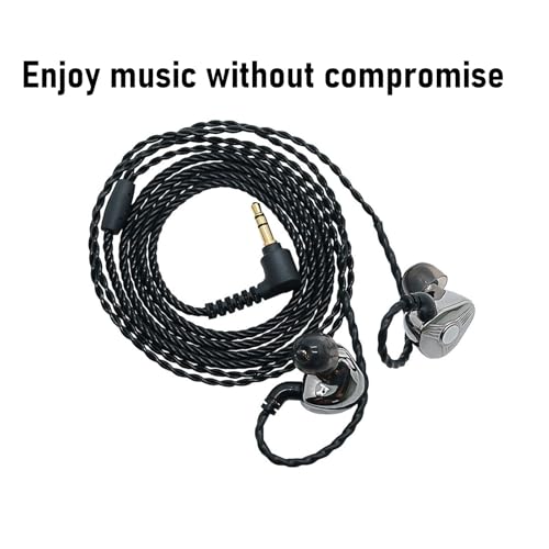 HiFiPro IEM Cable 3.5mm to QDC 0.78mm 2 Pin | OFC Braided, Lossless Sound, Wide Compatibility for CCA TRN Headphones