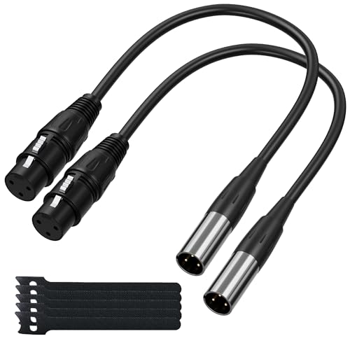 3 Pin Mini XLR Male to XLR Female Microphone Cable Adapter 3 Ft/2 Pack for Blackmagic Pocket Cinema Camera BMPCC Video Assist 4K Sharp 8K & C70, Pro Lapel Audio Replacement Cable - size: 3 FT, style: Male Mini XLR to Female XLR