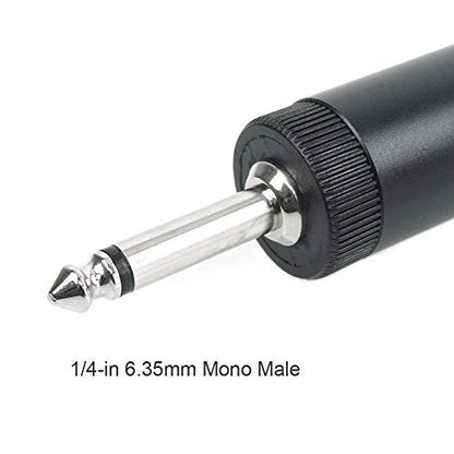 1/4-Inch 6.35mm Mono Male to 1/8-Inch 3.5mm Female Audio Adapter Connector Converter for Microphone Amplifier Sound Console Sound Pickup Headphone