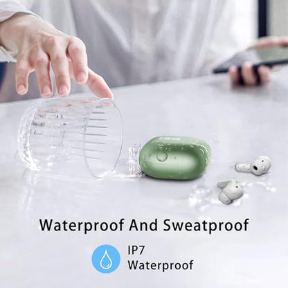 Wireless Earbuds, Bluetooth 5.4 Headphones in Ear with 4 ENC Noise Cancelling Mic, New Wireless Earphones HiFi Stereo Deep Bass 40H Playtime, In-Ear Bluetooth Earbuds LED Display IP7, USB-C, Green - color: Green