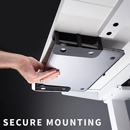 VIVO Universal Under Desk Laptop Storage Mount, Tablet Mounting Brackets, Under Table Hidden Docking Station Holder, Multimedia Device Bracket, 3 Parts, Mount-UDLS1