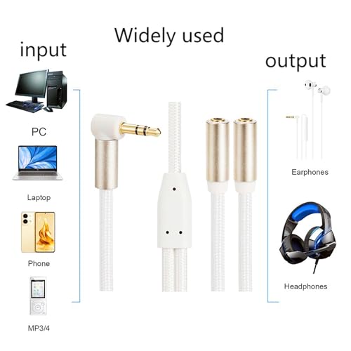 3.5mm Headphone Stereo Audio Y Splitter Adapter Cable 7.87in