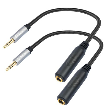 1/4" to 3.5mm Headphone Extension Cable - 6.35mm Quarter inch to1/8 Fmale Stereo Jack Audio Adapter for Amplifiers, Speaker, Guitar Amp,Home Theater, Mixing Console (0.3m/2PACK) - size: 6.35F-3.5M-2PACK