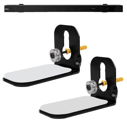 Universal Soundbar Wall Mount with Hardware | Compatible Most Soundbars, Mounting Bracket Kit, Anti-Slip Strips, Metal Ring, Screws, Anchors - color: Black-with adhesive