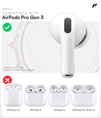 Proof Labs 4 Pairs for AirPods Pro 3 Ear Hooks Covers [Added Storage Pouch] Anti Slip Ear Tips Accessories Compatible with Apple AirPods Pro 3rd Generation (White)