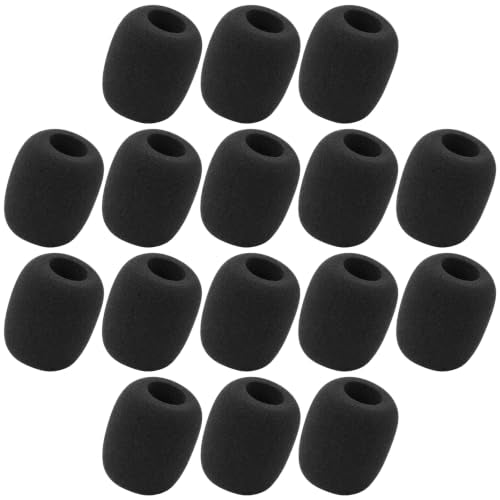 16Pcs Microphone Covers, Black Noise-Prevent Microphones Windscreen