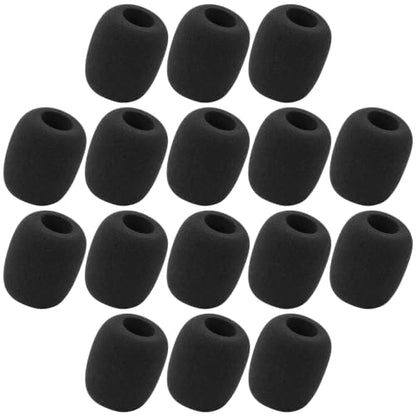 16Pcs Microphone Covers, Black Noise-Prevent Microphones Windscreen