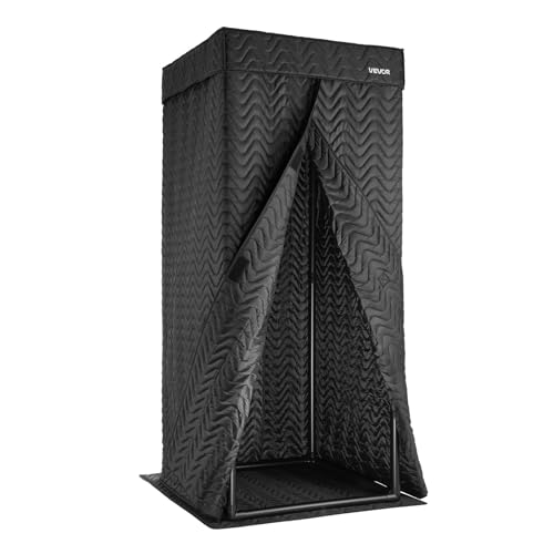 VEVOR Portable Vocal Booth 6.56 ft Height Echo-Free Recording Studio Booth | Thickened Soundproofing, Home Studio/Sound Isolation, with Travel Bag, Mobile Tablet Stand, for Vocals, Podcasts, Voiceovers - size: Vocal Booth