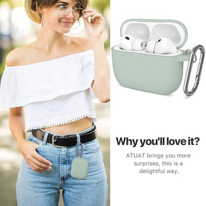 for AirPods Pro 3 Case Cover, Protective Soft Silicone with Keychain Cleaning Pen for Women Men for Apple AirPods Pro 3rd Generation Case(2025), Front LED Visible, Fog - color: C-Fog