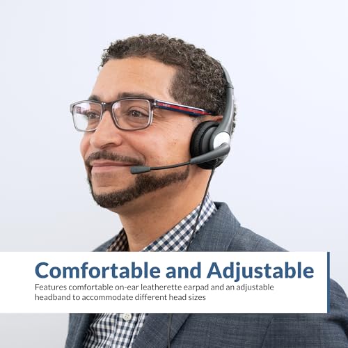 Cyber Acoustics AC-104 Mono Headset with Ambidextrous Boom Mic | Great for Classrooms, VoIP and Gaming, Ambidextrous Design, PC and Mac Compatible - style: Mono Headset