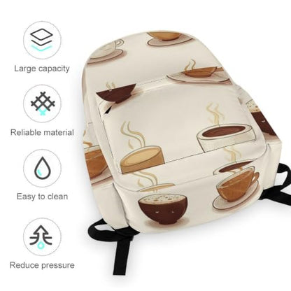 Travel Backpack for Women Men Carry On Backpack Coffee Collection Laptop Bag Lightweight Casual Daypack - color: Coffee Collection