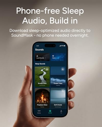 Sleenova SoundMask - Sleep Mask with Built-in Tuned Sleep Audio, Side Sleeper Optimized, Phone-Free Sleep & Nap, Bluetooth Modes, Soft Black - color: Black