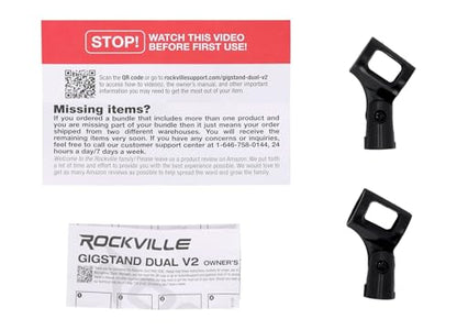 Rockville Gigstand Dual Microphone Mic Stand For Studio Audio Music Recording