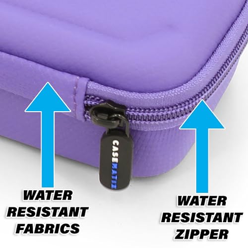 CASEMATIX Travel Case Compatible With DJI Mic 2 Wireless Microphone Kit or Original - Compact Lavalier Microphone Protection to Carry Lav Mic in Charging Case and Small Accessories, Purple