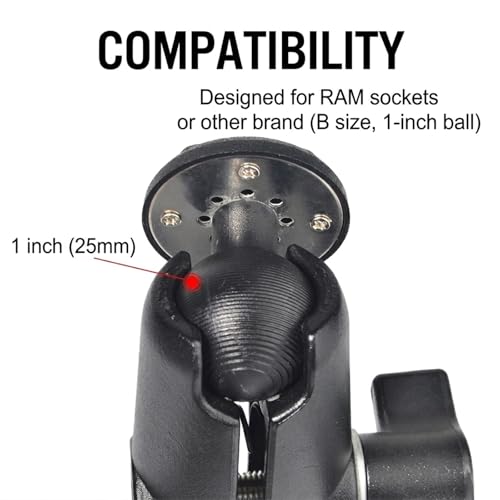 Universal Ham CB Radio Microphone Hanger, Round Knob Mic Holder Mount with 1inch(25mm) Ball Adapter for Motorola HLN9073B CDM1250 GM3688 GTX800 Kenwood TK768G TK868G TM471A Two Way Radio - style: 25mm Ball Adapter