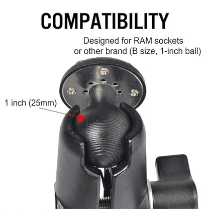 Universal Ham CB Radio Microphone Hanger, Round Knob Mic Holder Mount with 1inch(25mm) Ball Adapter for Motorola HLN9073B CDM1250 GM3688 GTX800 Kenwood TK768G TK868G TM471A Two Way Radio - style: 25mm Ball Adapter