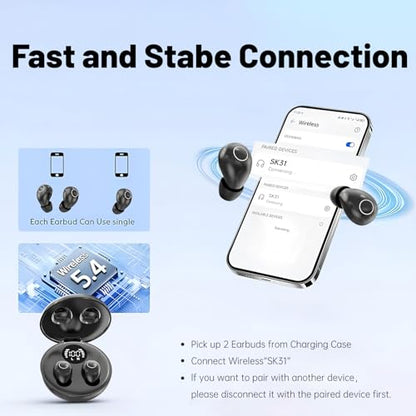 Invisible Sleep Headphones,Mini Invisible Silicone Sleep Earbuds for Side Sleepers, Noise Blocking Sleeping Headphones,Extensive Sleep Audio, Ultra Comfort for Side Sleepers,Bluetooth 5.4 (Black) - color: Black