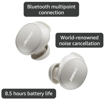 Bose QuietComfort Earbuds - True Wireless Bluetooth Earbuds with Active Noise Cancellation and Mic, USB-C Charging, IPX4 Rating, Up to 8.5 Hours of Playtime, White - color: White